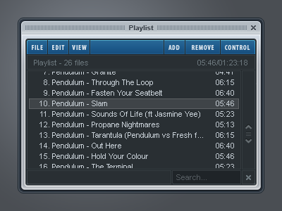 Xion Default WIP (Playlist) audio eq gui interface lance main player playlist pureav thackeray ui xion