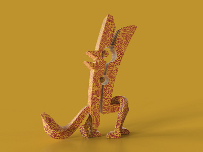 Zygo clothespin with Haring fox style art clothespin figurative love lovers popart zygo zygotism zygotizm