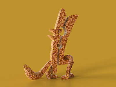 Zygo clothespin with Haring fox style