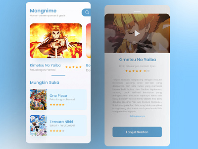 Mongnime Streaming Anime App Design app branding clean design illustration uidesign web webdesign