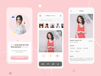 Dating - App Design app branding clean design illustration logo ui uidesign vector web