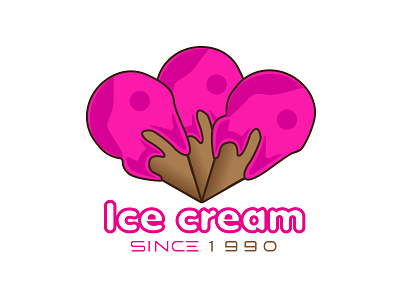 Ice Cream Logo Illustration app branding design flat graphic design icon design identity illustration illustrator logo minimal mordern logo shop design