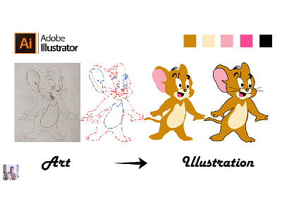 Cartoon Illustration - Jerry 3d animation branding cartoon annimation design flat graphic design illustration illustrator logo minimal mordern logo motion graphics sabab gfx ui vector