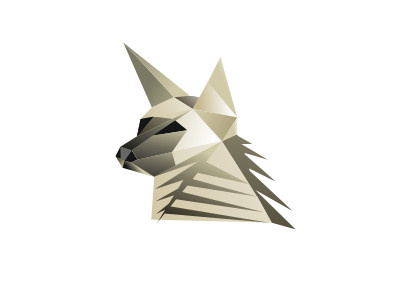 Hyena animal crystal geometric hyena logo low poly mark origami polygons shapes symbol wolf