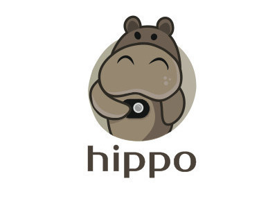 Hippo animal camera flat foto hippo logo logo app logo design simple symbol vector