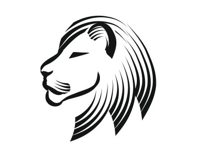 Lion head black and white engraving head lion logo logo design old simple