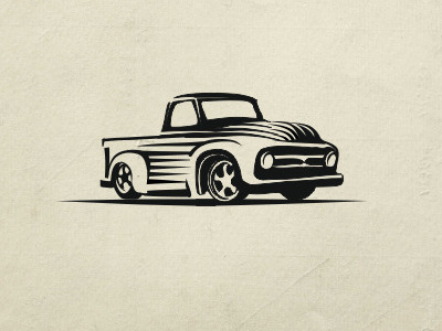 Retro car art car engraving illustration line logo logo design old pickup pickup car retro vintage