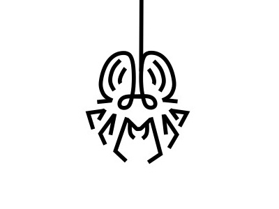 Spider black and white icon line logo logo design mark minimal simple spider