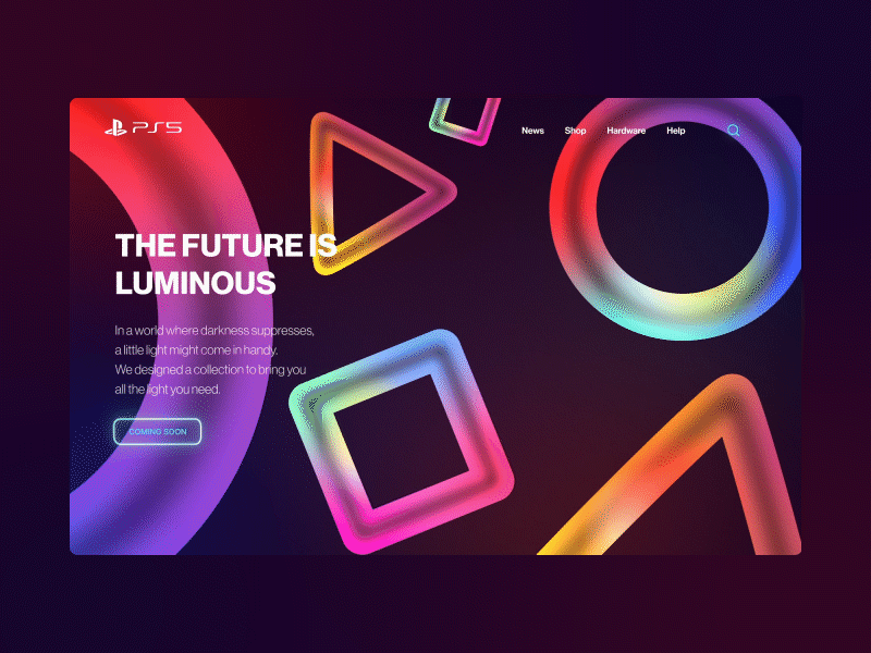 Sony promo page adobe animation design interface neon ps5 sony playstation ui userinterface ux webdesign website