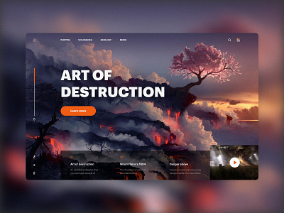 Volcanoes website adobe art design interface nature ui userinterface ux volcanoes webdesign website