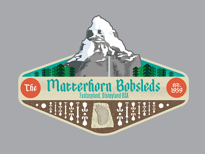 Matterhorn Bobsleds Dribble badge disneyland icons matterhorn bobsleds