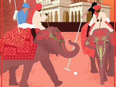 Elephant Polo design elephants india polo sports travel poster