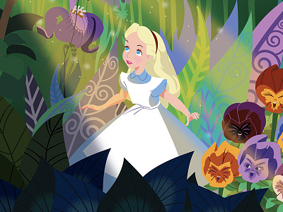Alice in Wonderland Poster alice in wonderland disney illustration poster