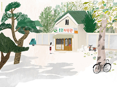 Christmas in August illustration korea tree