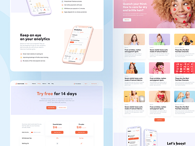 Readyhubb. Marketing website for beauty businesses branding design desktop figma graphic design homepage logo pricing profile services social typography ui ux