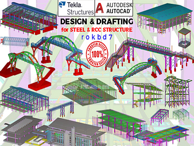 FIVERR STEEL DETAILER GIG THUMBNAIL fabrication drawing steel stairs structural draftsman structural steel drawings structural steel shop drawings tekla detailer tekla structural designer tekla structures