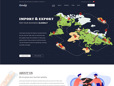 Import & Export Service Website Landing Page landingpage psd uidesign uiux websitelandingpage