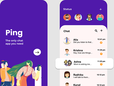 Ping Chat App graphic design ui