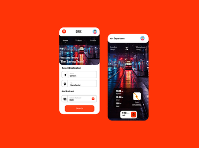 Online Train Booking App Concept app design graphic design ui