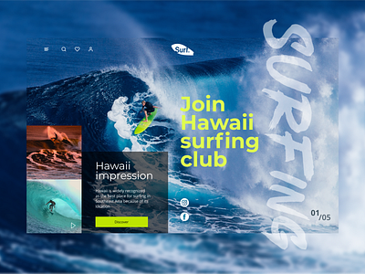 Main page of surfing website