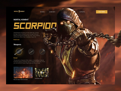 Mortal Kombat 11 design figma game gemedev mortal kombat ui ux webdesign