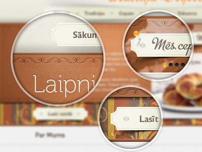Bakery site elements brown white orange chocolate bakery cookies texture pattern shadow fold