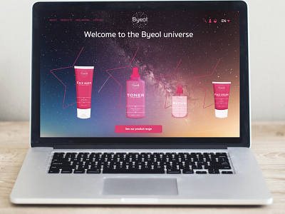 Byeol website beauty beauty product brand design design graphique designer graphique designer portfolio emballage graphic design graphic designer homepage design landing page laptop logo logo design packaging site web web design website website design