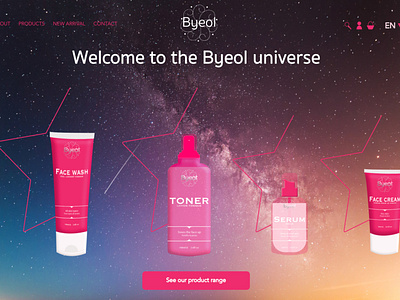 Byeol website beauty products brand design design graphique designer graphique designer portfolio emballage graphic design graphic designer landing page landing page design landing page ui logo logo design packaging web design web site website website design