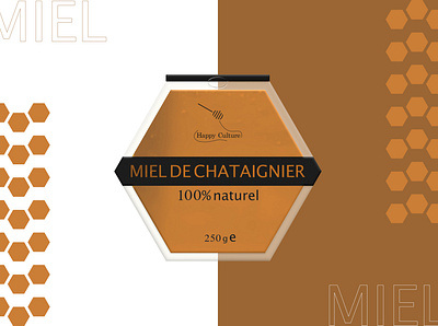 Miel de châtaignier brand branding chestnut chestnut tree châtaigne châtaignier design design graphique designer graphique designer portfolio food food packaging graphic design graphic designer honey logo logo design miel packaging packaging design