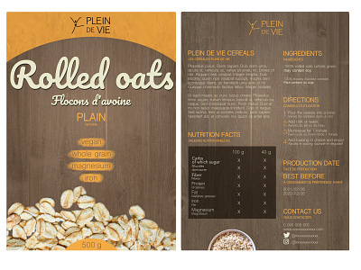 Plein De Vie plain oats avoine brand branding breakfast design design graphique designer graphique designer portfolio food food package food packaging food packaging design graphic design graphic designer healthy logo logo design oats package packaging