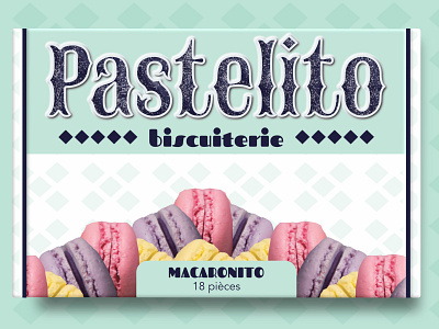 Pastelito - Macaronito box brand branding design design graphique designer graphique designer portfolio food food package food packaging graphic design graphic designer illustration logo macaron macaron packaging pattern