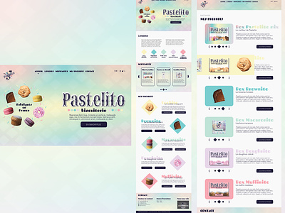 Pastelito desktop website computer design design graphique designer graphique designer portfolio desktop food website graphic design graphic designer landing page laptop layout logo logo design pastel web design web site website layout wireframe