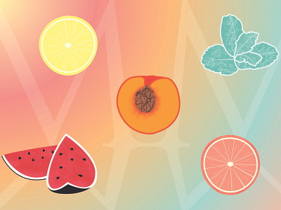 Summer Summer illustrations beverage branding design design graphique designer graphique designer portfolio fruit fruit illustration grapefruit illustration graphic design graphic designer illustration lemon illustration logo mint illustration peach illustration watermelon illustration