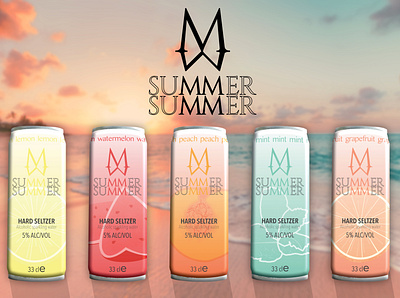 Summer Summer whole range affiche beverage packaging brand branding can can label cannette design design graphique designer graphique designer portfolio graphic design graphic designer illustration label logo packaging design poster promotionnal poster summer