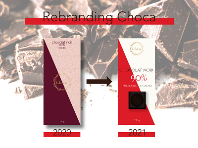 Rebranding Choca - 90% brand branding chocolat chocolate chocolate packaging design design graphique designer graphique designer portfolio emballage graphic design graphic designer illustration logo logo design rebranding