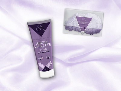 Cha purple clay argile brand branding clay cosmetics cosmetics packaging cosmétique design design graphique designer graphique designer portfolio graphic design graphic designer logo package design packaging design