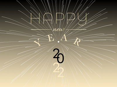 Happy New Year -2 2022 2022 illustration bonne année design design graphique designer graphique designer portfolio gold graphic design graphic designer happy new year illustration type typography