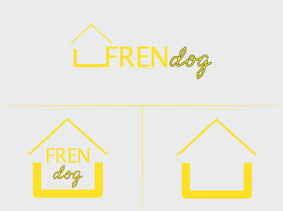 Frendog logo variation brand brand identity branding creative design design graphique designer graphique designer portfolio dog graphic design graphic designer logo logo designer logo variation logomark mark secondary logo submark vector yellow