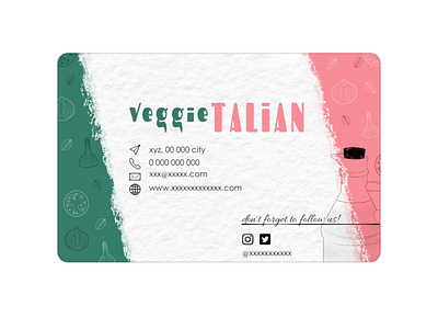 Veggie Talian business card -back business card business card design design design graphique designer graphique designer portfolio graphic design graphic designer illustration italian restaurant restaurant identity