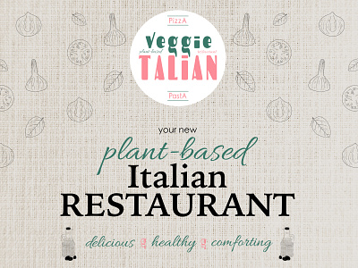 Veggie Talian poster affiche design design graphique designer graphique designer portfolio graphic design graphic designer illustration italian restaurant logo poster poster design restaurant restaurant identity