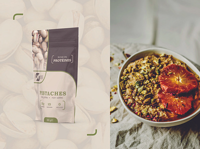 Noossie pistachio packaging autumn branding design design graphique designer graphique designer portfolio emballage food packaging graphic design graphic designer healthy logo packaging design pistache pistachio protein