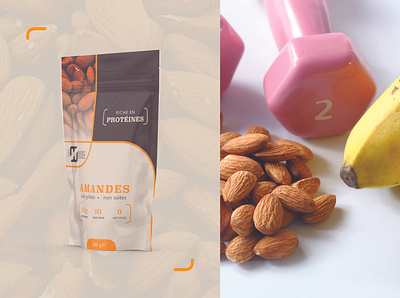 Noossie almond packaging almond amande branding design design graphique designer graphique designer portfolio food food packaging graphic design graphic designer healthy logo nut brand packaging design protein