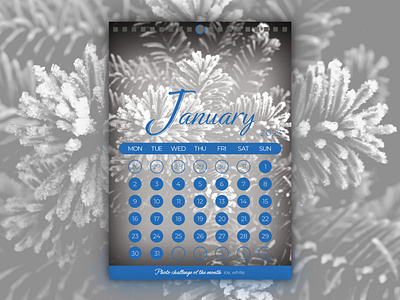 Calendar 2023 - January 2023 calendar calendar 2023 calendrier colorful design design graphique designer graphique designer portfolio frozen graphic design graphic designer hiver ice illustration january layout mise en page photography winter