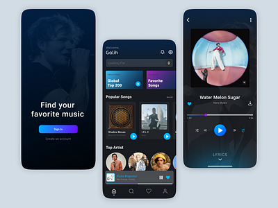 Music Player App app dailyui design figma mobiledesign mockup music musicplayer musicplayerapp ui uiux