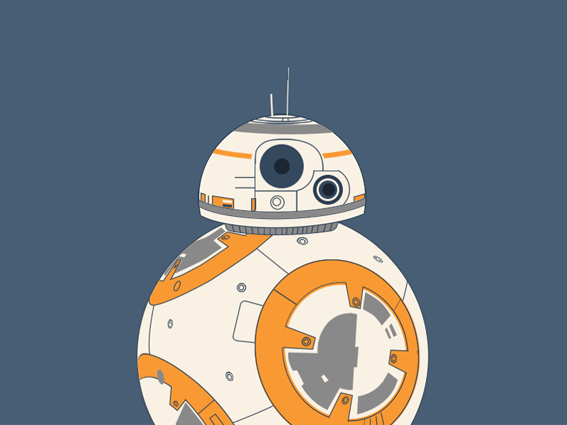 BB-8 animated droid graphic design illustration star wars vector