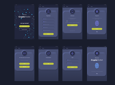 CryptoWallet App app design designapp figma ui webdesign