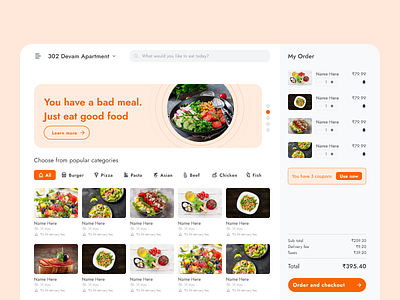 Restaurant My Order Page Concept Version 2.0 concept food food ordering food ordering website layout layout design nearby online shop online store product restaurant branding restaurant design service typography ui ux vector webdesign website website concept website design