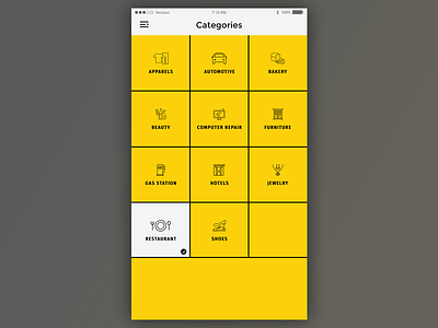 iOS Categories Screen Mockup Design app categories design free mockup psd ui ux