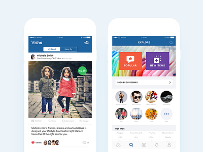 My Feed & Explore Screen app app design explore flat ios iphone my feed ui user ux visho