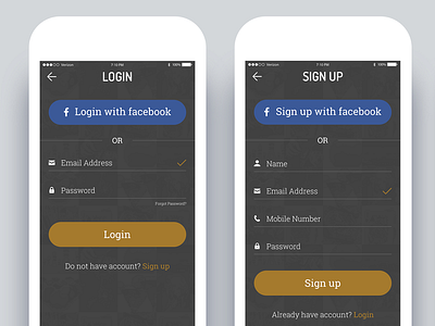 Login/SignUp Screens app design ios application login sign up password registration login social network ui user experience user interface ux
